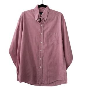 Brooks Brothers Mens Gingham Checkered Red Button Down Size M Cotton Classic